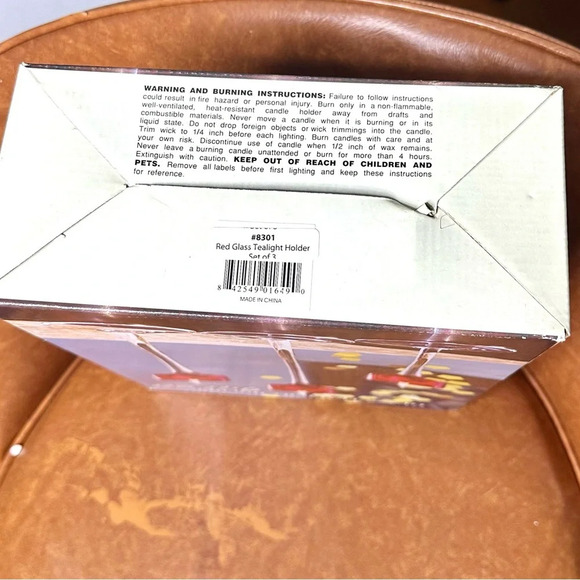 Red Stemmed Glass Tea Light holder Gift Set  7"‎ 9" 10.5” - Picture 8 of 8